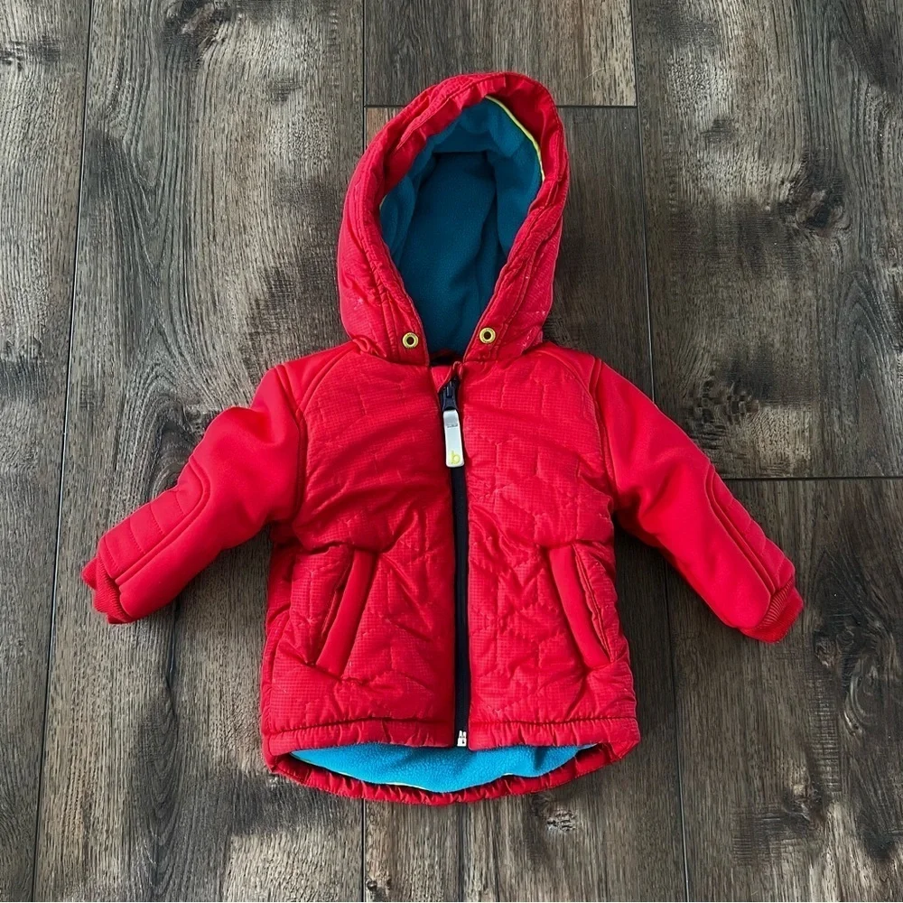 Ted Baker Baby Winter Jacket Red Hood Snow Coat size 6-9 Months